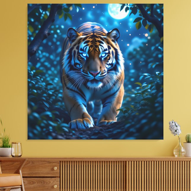 Lienzo  Tigerfamilie im Einklang der Natur (Insitu (Sala de estar))