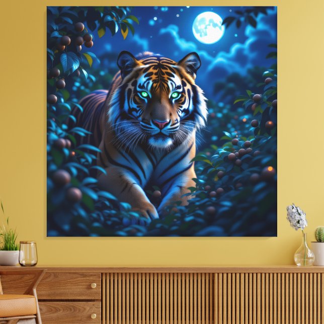 Lienzo  Tigerfamilie im Einklang der Natur (Insitu (Sala de estar))