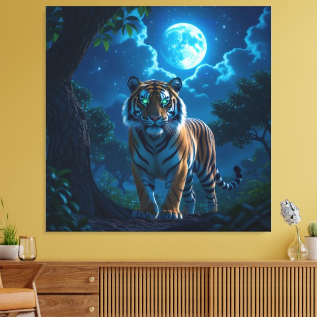 Lienzo  Tigerfamilie im Einklang der Natur (Insitu (Sala de estar))