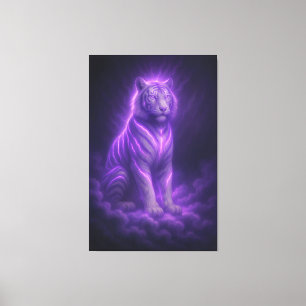 Lienzo Tigre Blanco Azure Thunder – Majestad Celestial