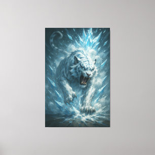 Lienzo Tigre Blanco de Escarcha – Emperador del Reino Con