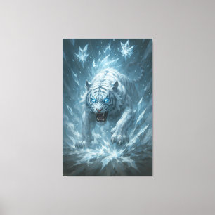 Lienzo Tigre Blanco de Escarcha – Emperador del Reino Con