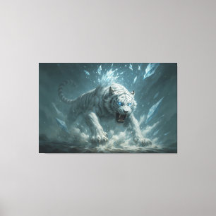 Lienzo Tigre Blanco de Escarcha – Emperador del Reino Con