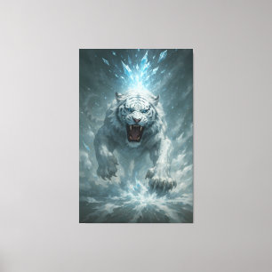 Lienzo Tigre Blanco de Escarcha – Emperador del Reino Con