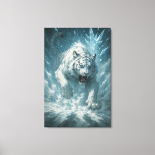 Lienzo Tigre Blanco de Escarcha – Emperador del Reino Con
