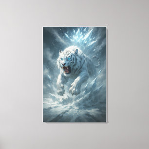Lienzo Tigre Blanco de Escarcha – Emperador del Reino Con