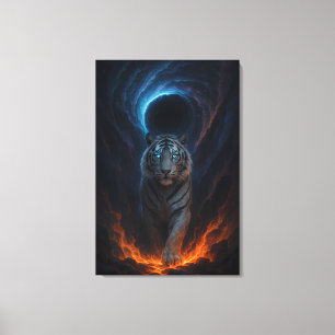 Lienzo Tigre Blanco de Fantasía – Serie Aura Mística