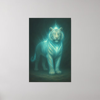 Lienzo Tigre Blanco de Relámpago de Hielo – Energía Celes