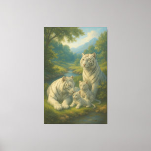 Lienzo Tigre Blanco • Familia del Amanecer del Valle Ma
