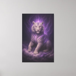 Lienzo Tigre Blanco Nube de Tormenta Violeta – Aura Místi