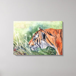 Lienzo Tigre caminando por la selva