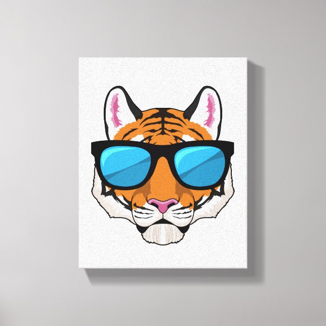 Lienzo Tigre con gafas de sol (Anverso)