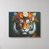 Tigre de IA con flores