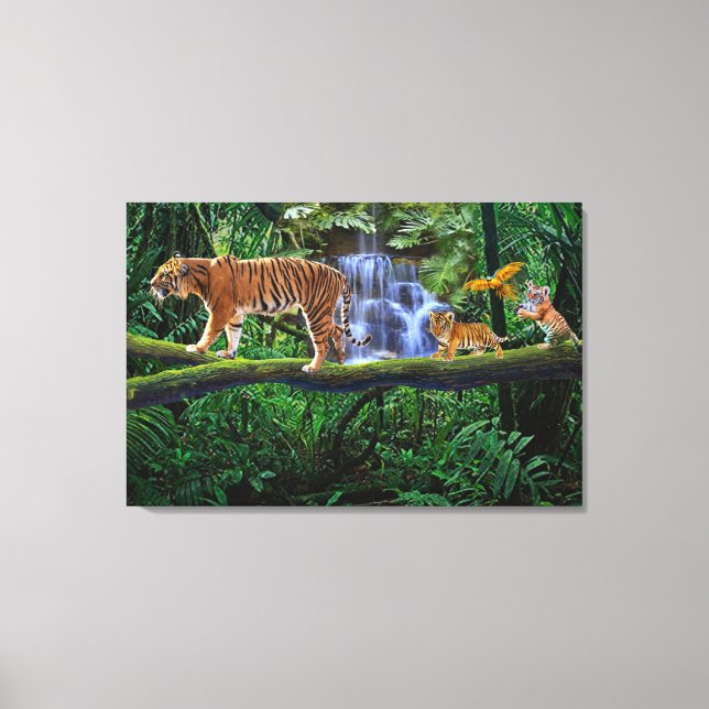 Lienzo TIGRE DE JUNGla Y SUS CRÍAS (Anverso)