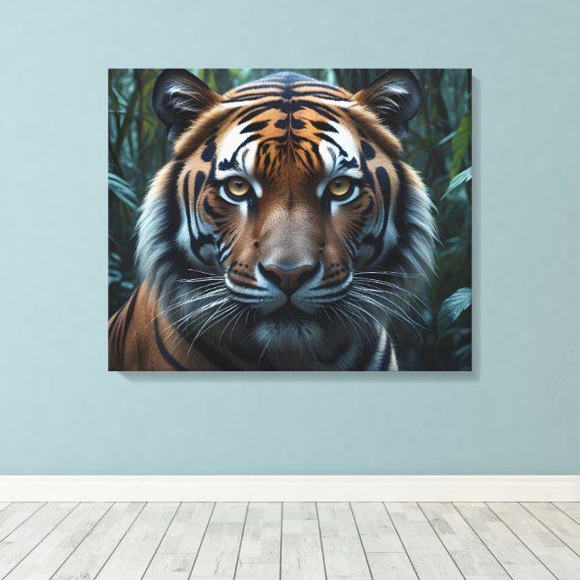 Lienzo Tigre de la selva (Insitu (piso de madera))