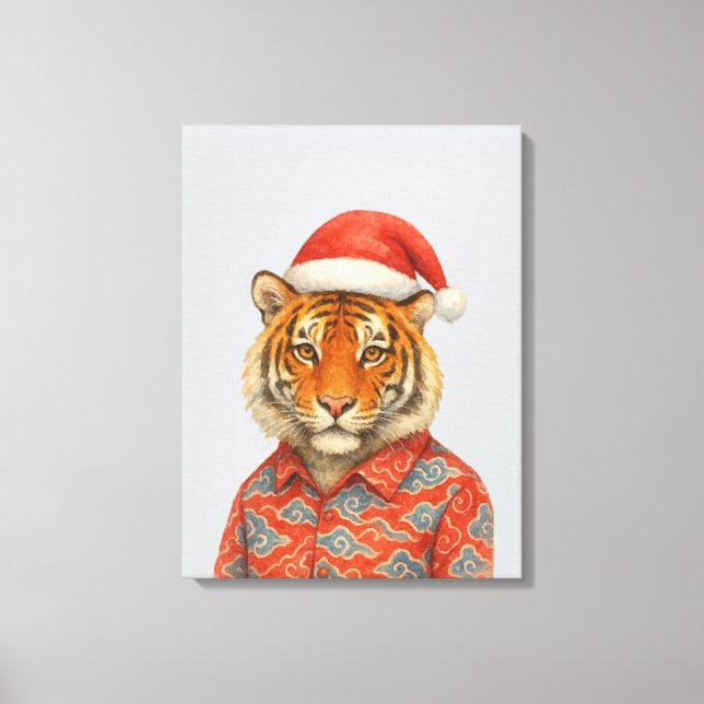 Lienzo Tigre de Navidad indie (Anverso)