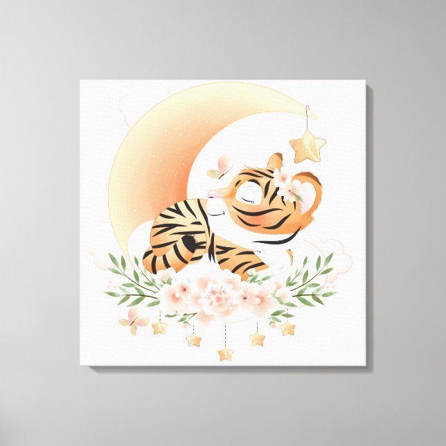 Lienzo Tigre durmiendo en la luna (Anverso)