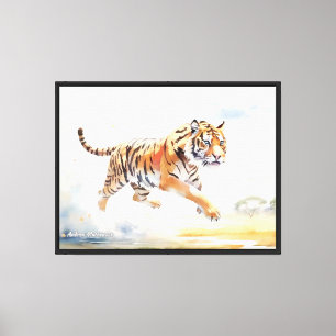 Lienzo Tigre en acción 2