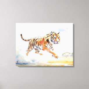 Lienzo Tigre en acción 2