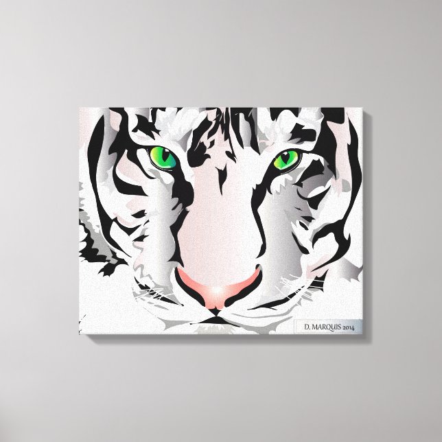 Lienzo TIGRE EN BLANCO-CANVAS 20 "x 16" (Anverso)