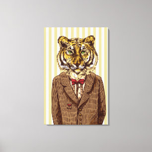 Lienzo Tigre en desgaste de la tarde