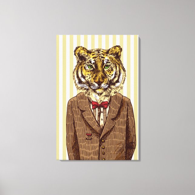 Lienzo Tigre En El Desgaste De La Noche (Anverso)