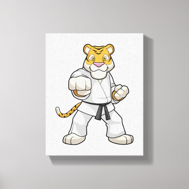 Lienzo Tigre en el Karate de las artes marciales (Anverso)