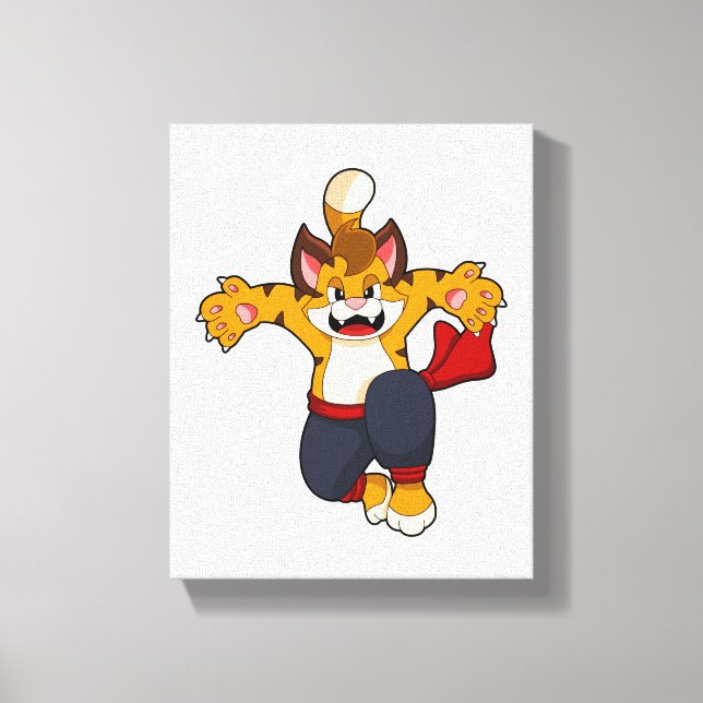 Lienzo Tigre en el Karate de las artes marciales (Anverso)