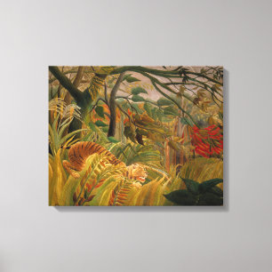 Lienzo Tigre en tormenta tropical   Henri Rousseau