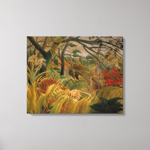 Lienzo Tigre en una tormenta tropical de Henri Rousseau