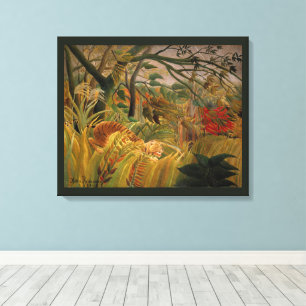 Lienzo Tigre en una tormenta tropical de Henri Rousseau