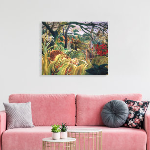Lienzo Tigre en una tormenta tropical Henri Rousseau