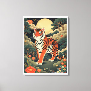 Lienzo Tigre guardián en el bosque de Joseon