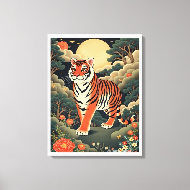 Lienzo Tigre guardián en el bosque de Joseon (Anverso)