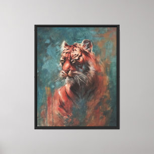 Lienzo Tigre majestuoso - Pintura acrílica expresiva