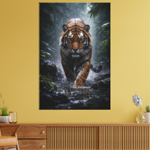 Tigre Majestuoso: Poder Silencioso en la Lluvia