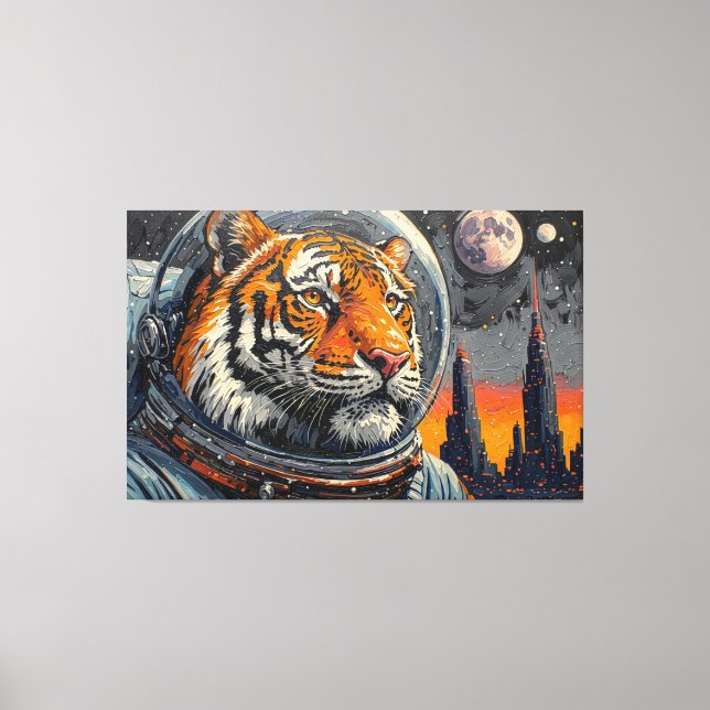 LIENZO TIGRES EN EL ESPACIO-2 (Anverso)