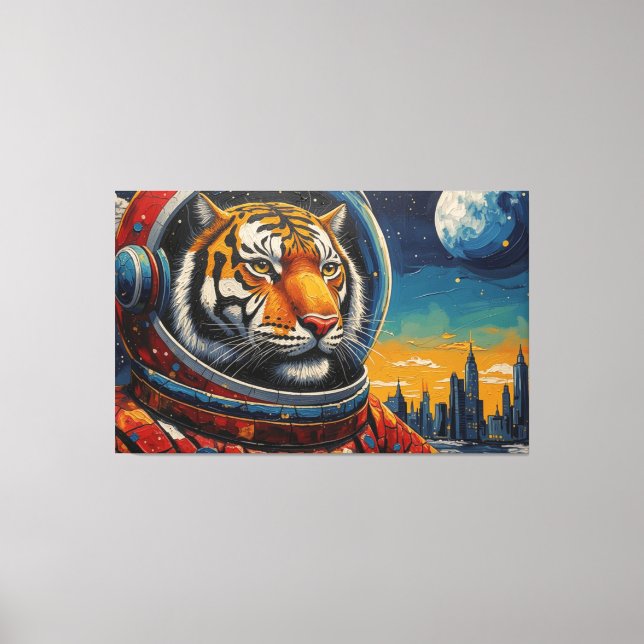 LIENZO TIGRES EN EL ESPACIO-3 (Anverso)