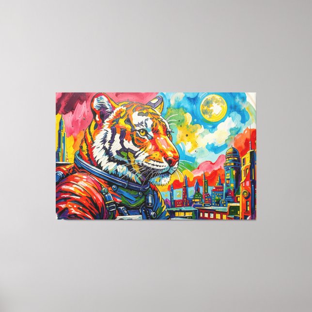 LIENZO TIGRES EN EL ESPACIO-6 (Anverso)