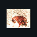 Lienzo Tigres en la nieve<br><div class="desc">Añade estas hermosas imágenes para iluminar tu hogar. Personalizar si quieres. Cambie el tamaño del lienzo y el grosor del lienzo. Dependiendo de su personalización,  el precio variará. ¿Buscando algo diferente? Comuníquese conmigo en www.lrmediasolutions.com</div>