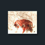 Lienzo Tigres en la nieve<br><div class="desc">Añade estas hermosas imágenes para iluminar tu hogar. Personalizar si quieres. Cambie el tamaño del lienzo y el grosor del lienzo. Dependiendo de su personalización,  el precio variará. ¿Buscando algo diferente? Comuníquese conmigo en www.lrmediasolutions.com</div>