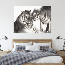 Tigres - Retrato de vida silvestre pintado a mano