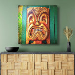 Lienzo Tiki Time Vintage Retro Hawaii Wood Tiki Face<br><div class="desc">"Es hora de tiki". ¿Y quién puede resistir una cara como esta? Cuando disfrute de este tiki de madera, divertido, fiero, retro, retro, te rodearás de buenas vibraciones en el arte de la pared de tela de la cara de un lienzo. ¡Es un gran regalo para alguien especial! Puedes personalizar...</div>