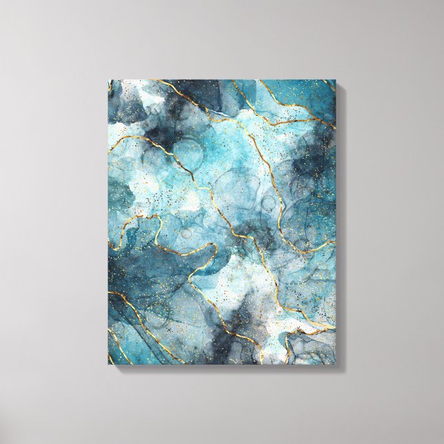 Lienzo Tinta de alcohol azul (Anverso)