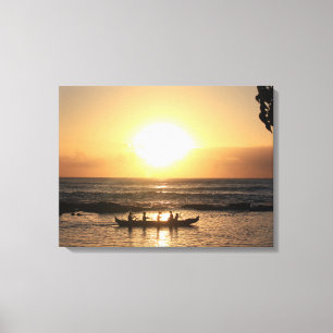 Lienzo Tinta de canvas Hawaii Sunset 3 Pieza