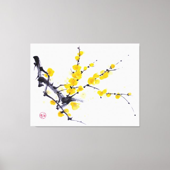 Lienzo Tinta de sumidero y pintura acuarela de invierno (Anverso)