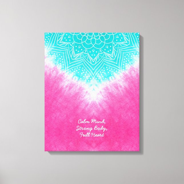 Lienzo Tinta rosa y azul con estilo Mandala Sway (Anverso)