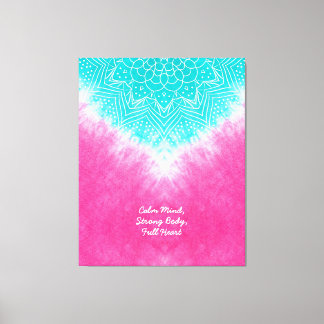 Lienzo Tinta rosa y azul con estilo Mandala Sway
