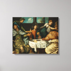 Lienzo Tintoretto - La cena en Emmaus