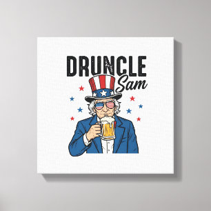 Lienzo Tío Borracho Sam Diseño Divertido de Cerveza Patri